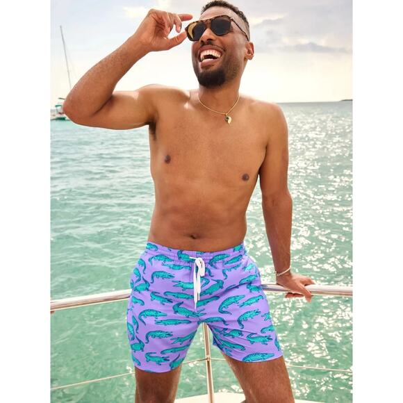 The Gem Glades Alligator Print Shorties Classic Swim Trunk - Picture 1 of 3